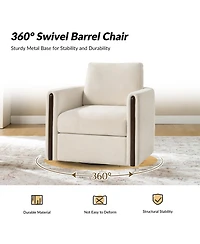 Hulala Home Verdino Modern Down-filled Solid Wood Swivel Barrel Chair