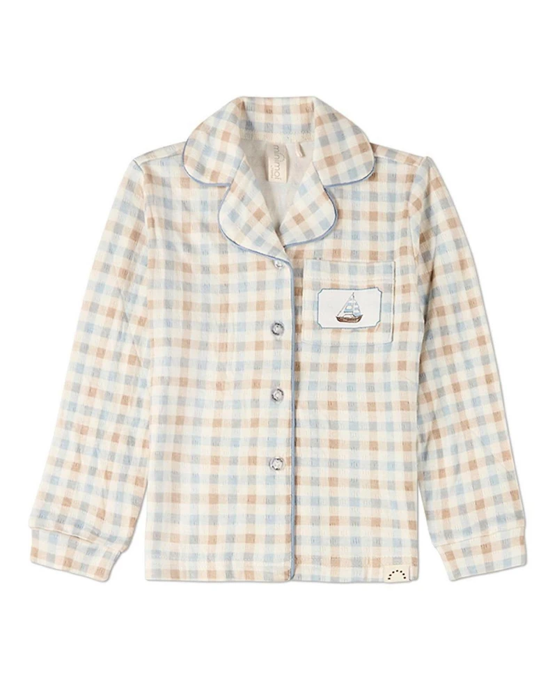 MeMoi 2 Piece Kids "Let Your Dreams Set Sail" Pointelle Plaid Lounge