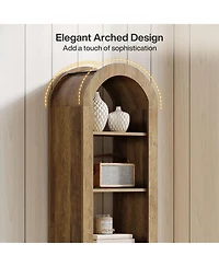 Slickblue Modern Narrow Open Bookshelf with 6 Tier Storage Design