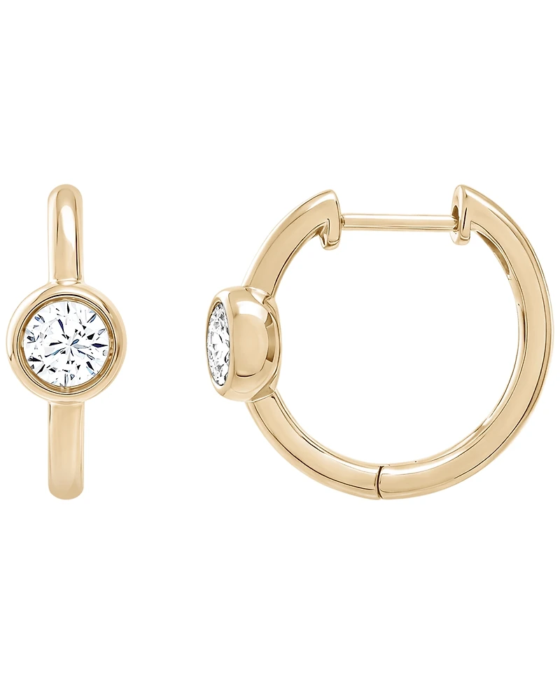 Macy's Lab-Grown Diamond Hoop Earrings (1/2 ct. t.w.) in 14k Yellow Gold
