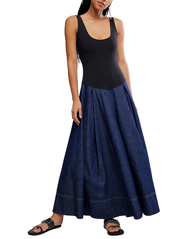 Free People Women's Elio Denim Midi Dress