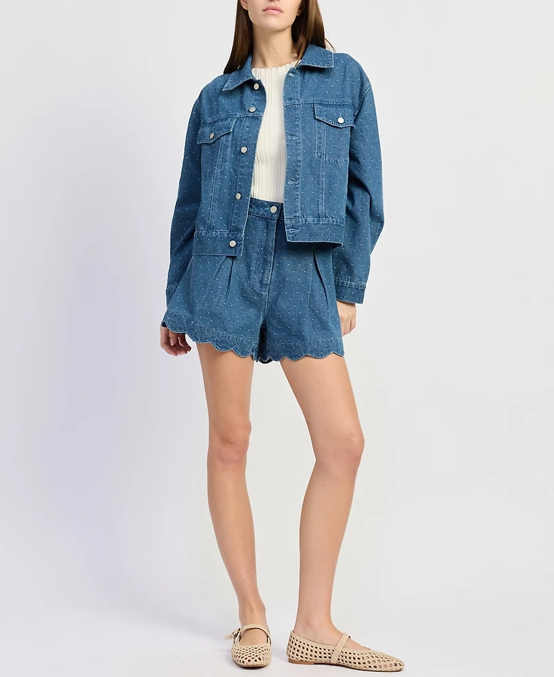 En Saison Women's Heidi Denim Shorts