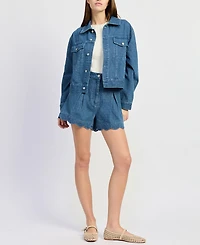 En Saison Women's Heidi Denim Shorts