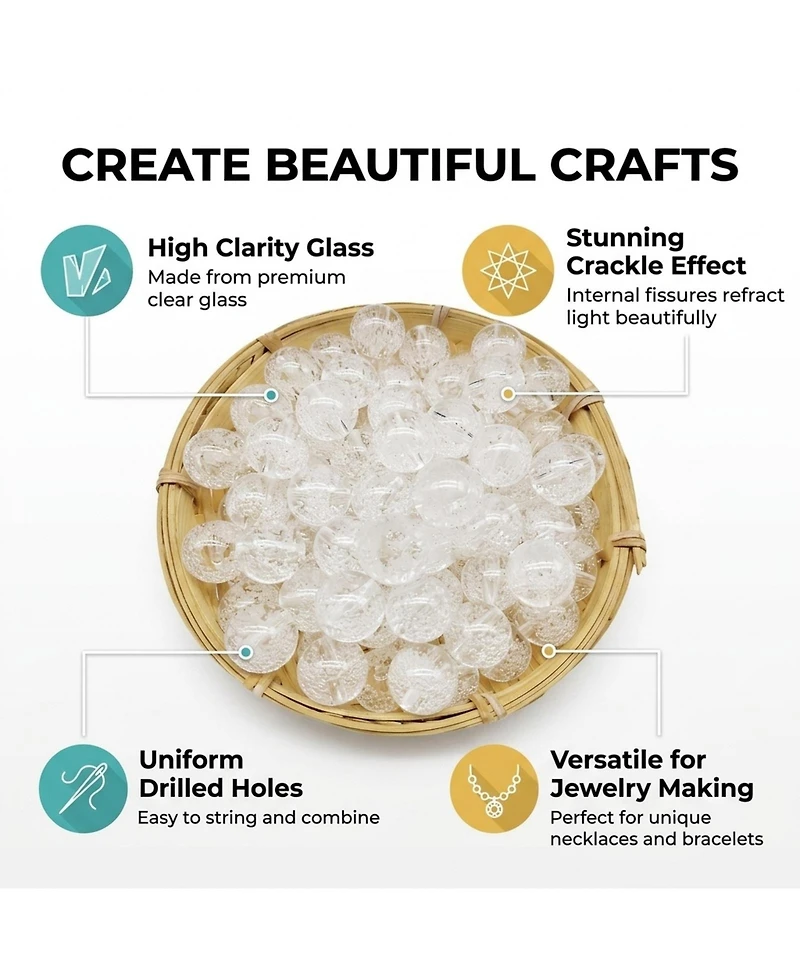 Sevorley 40Piece Set 16mm Acrylic Bubble-Style Round Loose Beads for Diy Jewelry