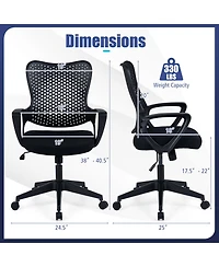 Slickblue Height Adjustable Computer Desk Chair with Ergonomic Support