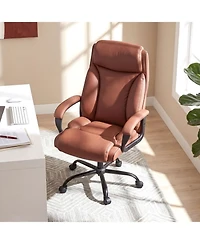 Slickblue Heavy Duty Leather Computer Chair with Executive Back Support