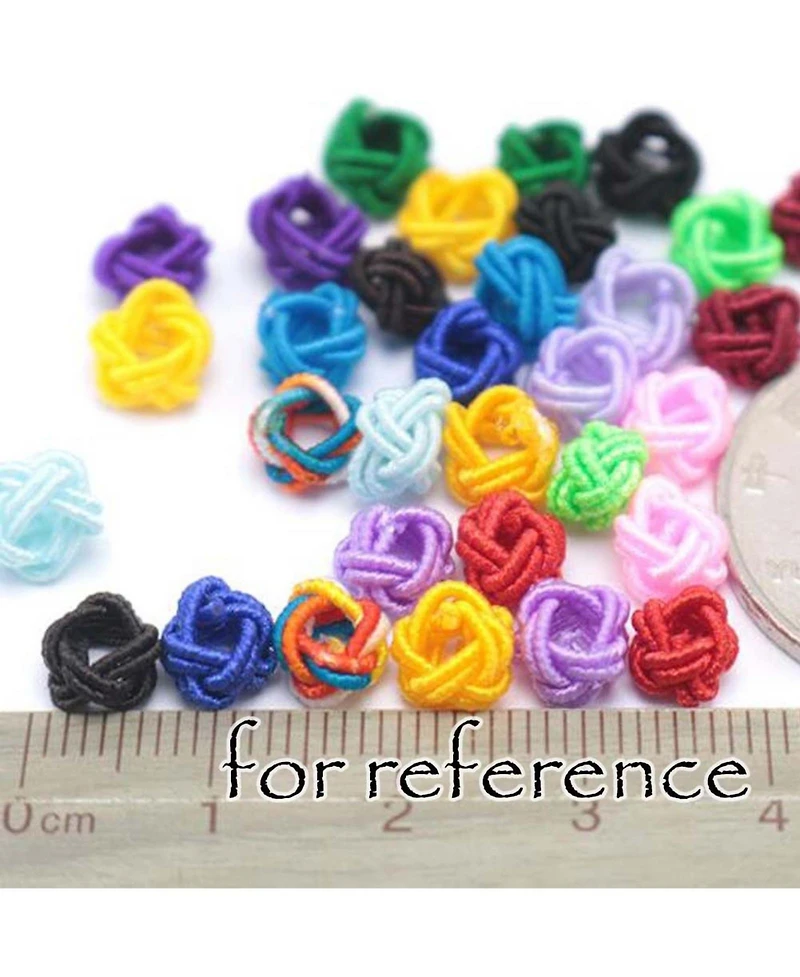Sevorley 100Piece Set 6mm Nylon Pineapple-Knot Loose Beads for Diy Jewelry