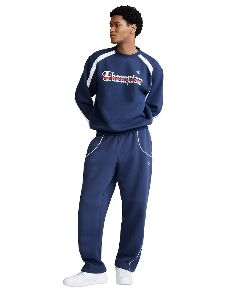 Champion Men's Piped Open Bottom Relaxed-Fit Pants