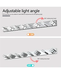 Midola 52" Modern 8-Light Led Vanity Light, Square Acrylic Lampshades Wall Mount Fixture for Bathroom, Mirror Lighting