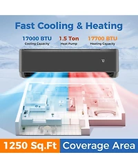 Gymax Btu Mini Split Air Conditioner and Heater 21 SEER2 208-230V Ac Unit