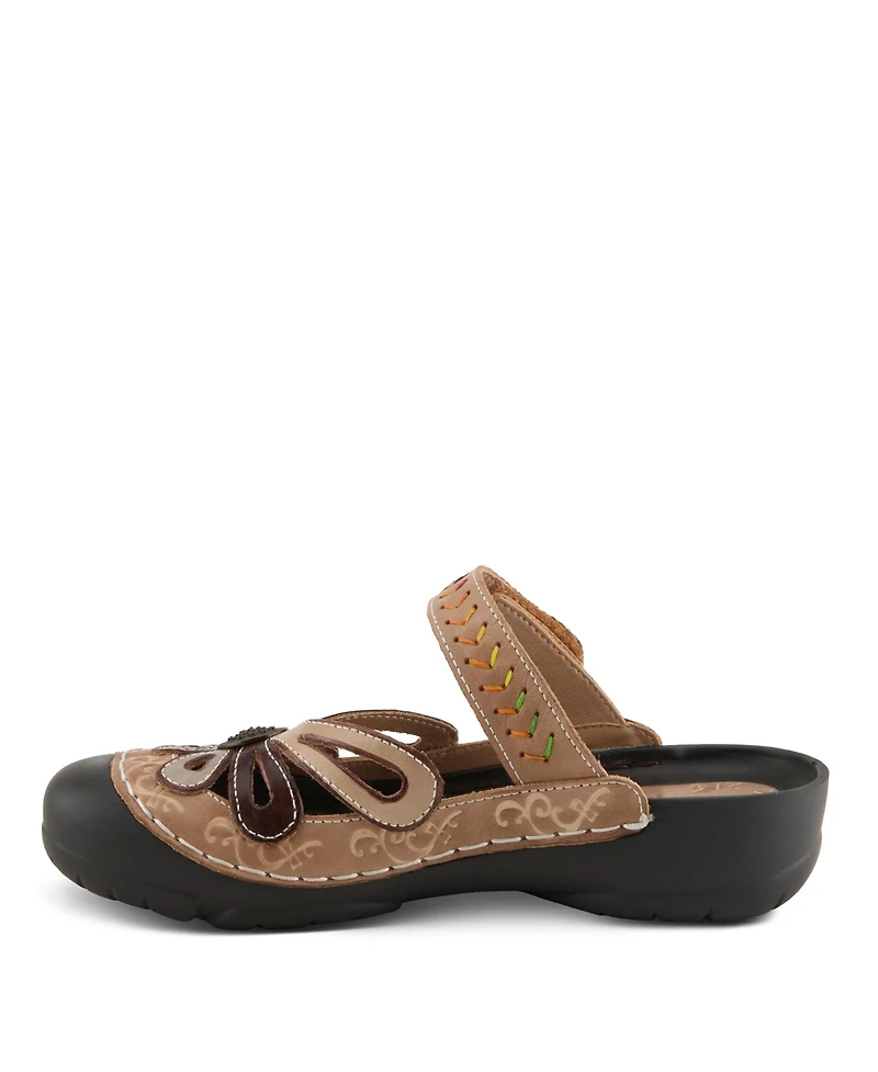 L'Artiste Women's Copa Backless Slip-On with Laser-Cut Detail