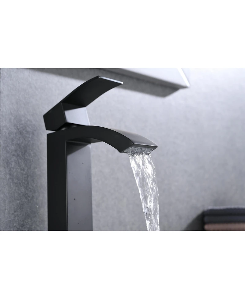 Phying Single Handle Waterfall Bathroom Vanity Sink Faucet