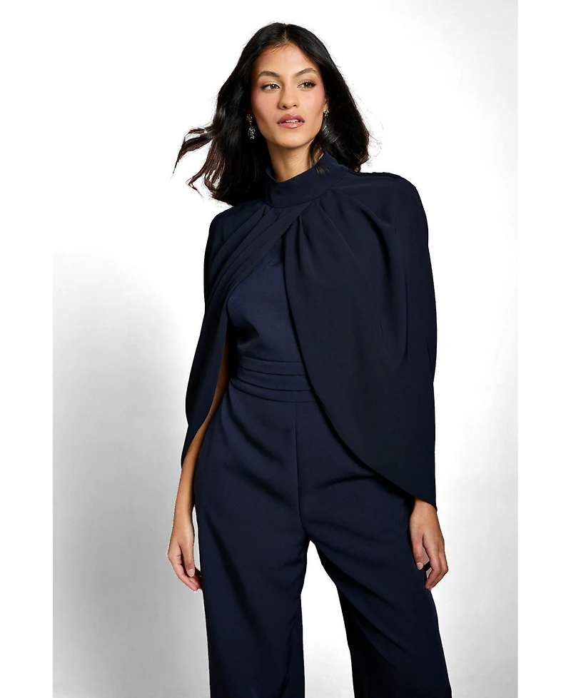 Coast Women's High Neck Cape Wide Leg Jumpsuit