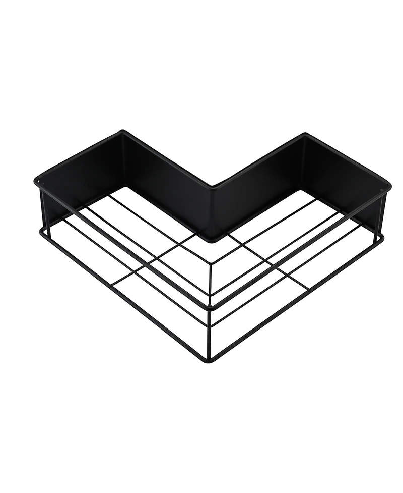 Midola 2-Pack Drill-Free Adhesive Corner Shower Caddy Organizer with Soap Holder and 4 Hooks for Bathroom
