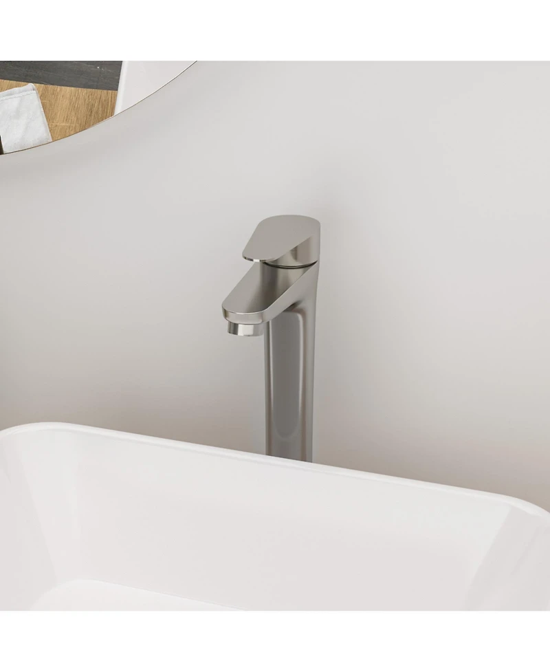 Phying Brushed Nickel Vessel Sink Faucet Single Handle Tall Bathroom Sink Faucet Vanity Bathroom Faucet