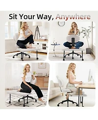 gaomon Ergonomic Cross Legged Chair, 360 Degree Swivel Meditation Chair with Wheels, Height Adjustable for Adhd, Yoga, Home Office