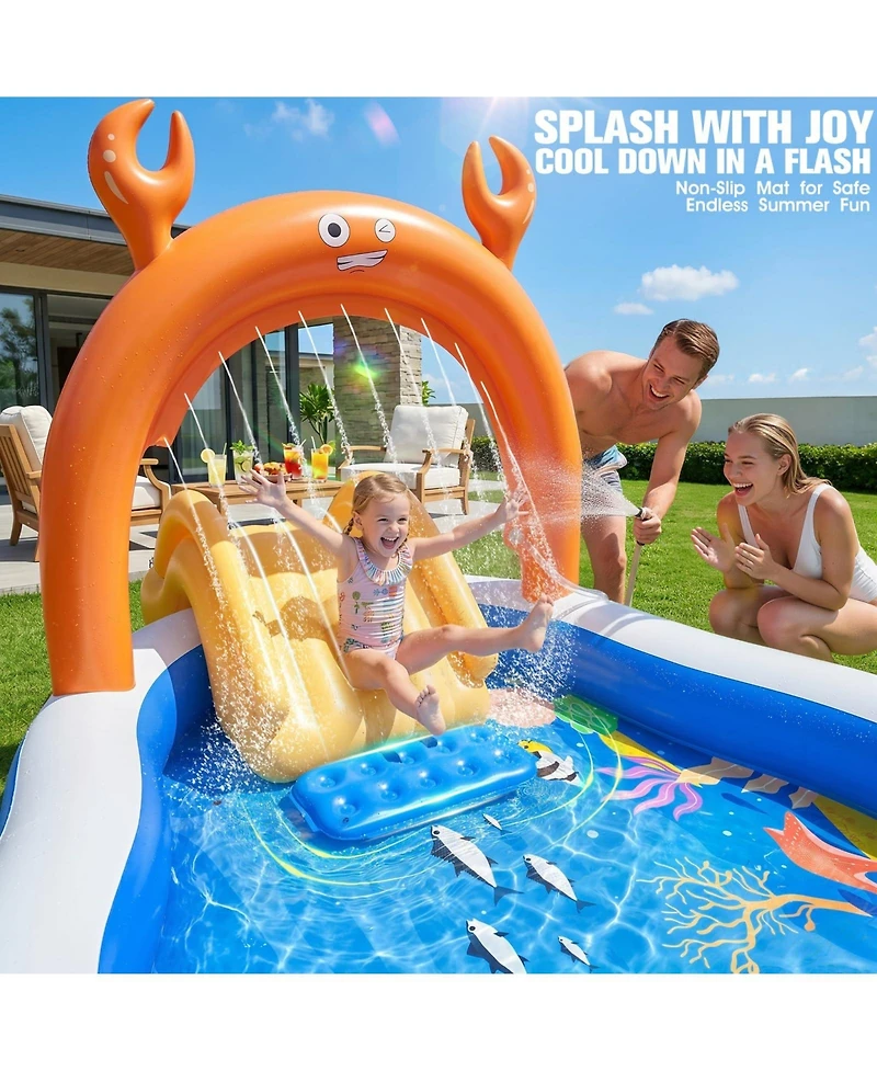 Aofar Inflatable Play Center Pool Water Slide Sprinkler