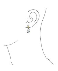 Bling Jewelry Classic Simple Cubic Zirconia Teardrop Cz Dangle Drop Earrings Gold Plated .925 Sterling Silver