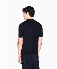 A|X Armani Exchange Men's Viscose Grid Polo Shirt