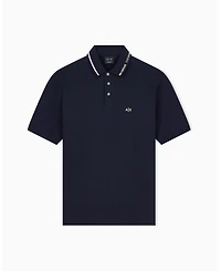 A|X Armani Exchange Men's Pique Tipping Wording Polo Shirt