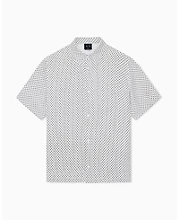 A|X Armani Exchange Men's Viscose All Over Logo Woven Shirt