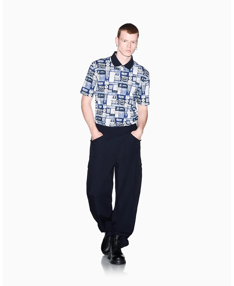 A|X Armani Exchange Men's Collage Logo Polo Shirt