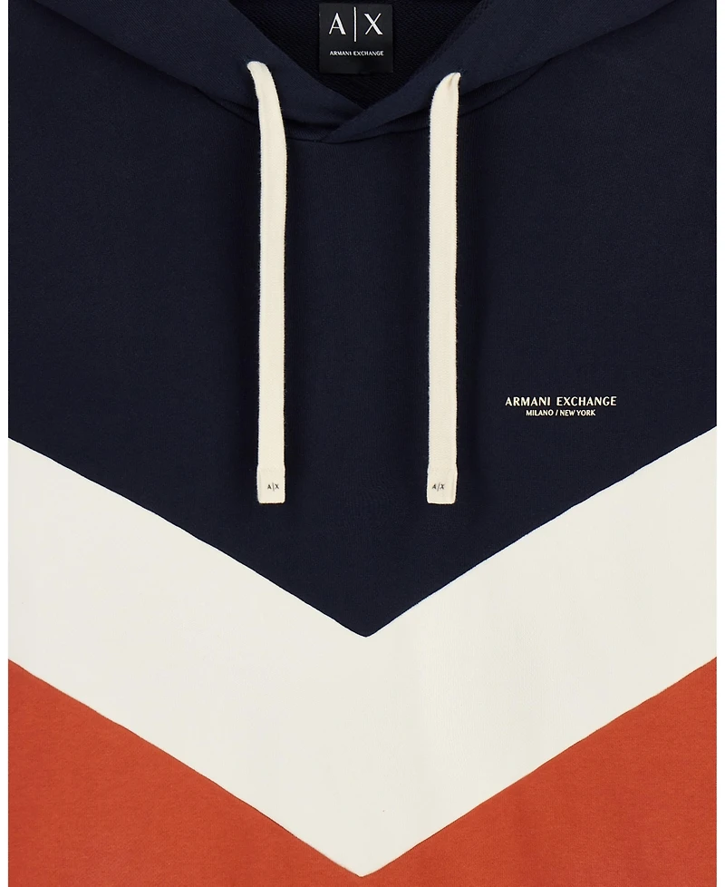 A|X Armani Exchange Men's Chevron Color Block Hoodie