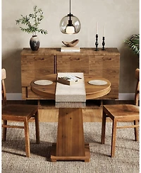 Tribesigns Solid Wood Round Dining Table, 31.5" Small Kitchen Table for 2, Modern Farmhouse Dinner Table (Only Table)