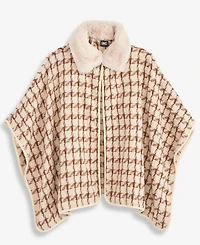 I.n.c. International Concepts Women's Houndstooth Chenille Topper, Macy's Exclusive