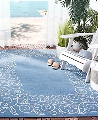 Safavieh Courtyard CY5139 Blue and Beige 5'3" x 7'7" Outdoor Area Rug