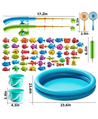 Gnuadz Fishing Game Pool Rod Net Summer Play Indoor Outdoor Gift Boy