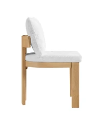 Rainsken Indoor Boucle Dining Chair Set of 2 with Rubber Wood Frame and Back Pillow, 250 lbs Capacity for Room Kitchen
