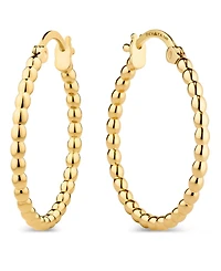 Devata Beaded Ball Hoop Earrings in 14K Gold