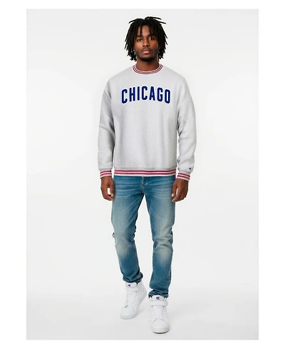 Champion Men's Heather Gray Chicago Cubs Reverse Weave Sweatshirt