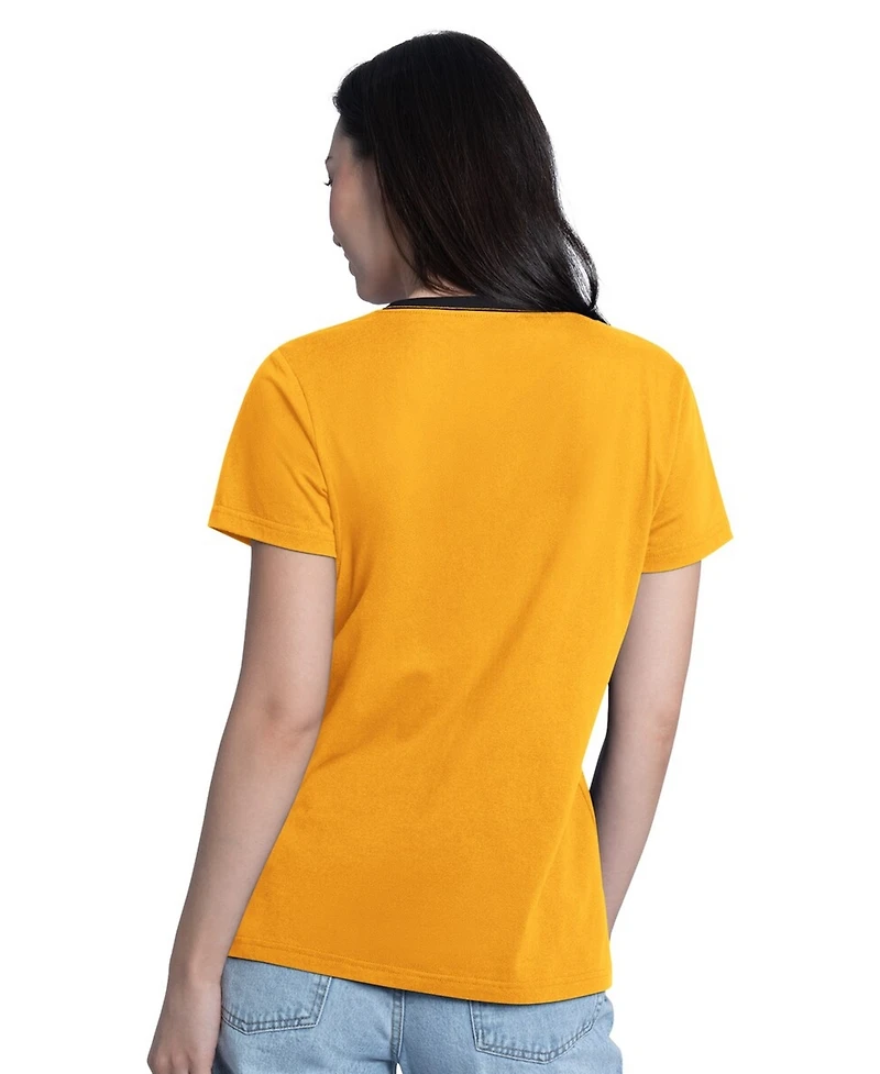 G-iii 4Her by Carl Banks Women's Gold Christopher Bell Best Team V-Neck T-Shirt