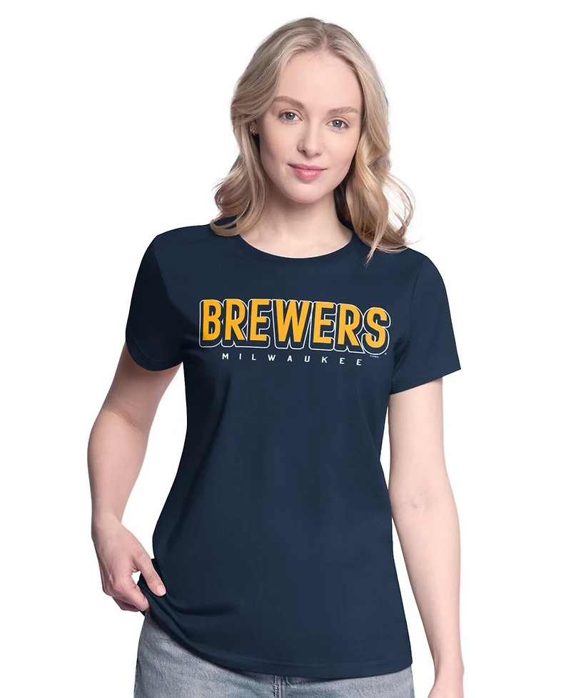 G-iii 4Her by Carl Banks Women's Navy/Gold Milwaukee Brewers Two T-Shirt Combo Pack