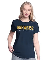 G-iii 4Her by Carl Banks Women's Navy/Gold Milwaukee Brewers Two T-Shirt Combo Pack