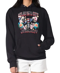 G-iii 4Her by Carl Banks Women's Black Oklahoma City Thunder Flowers Team Logo Graphic Fleece Pullover Hoodie