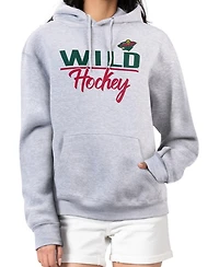 G-iii 4Her by Carl Banks Women's Heather Gray Minnesota Wild Team Sport Tri-Blend Fleece Hoodie
