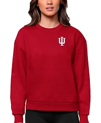 Antigua Women's Crimson Indiana Hoosiers Logo Victory Crewneck Pullover Sweatshirt