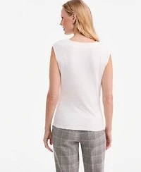 Anne Klein Women's Pleated Cowl-Neck Sleeveless Top