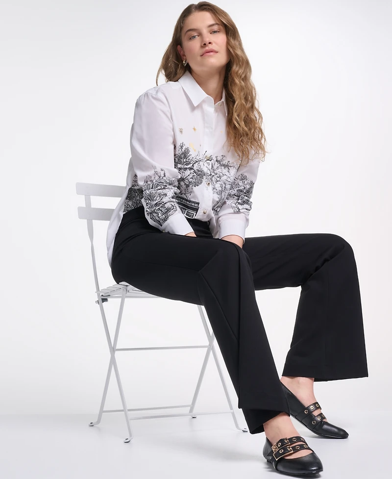 Karl Lagerfeld Paris Petite City Scene Printed Top