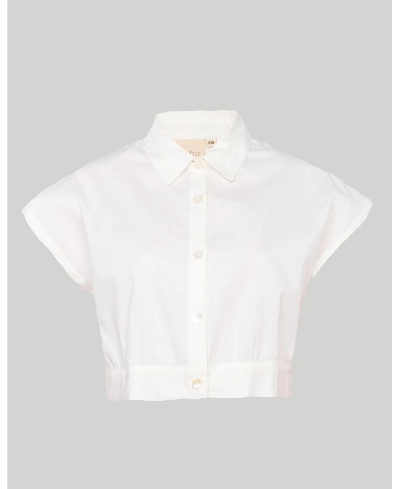 Reistor Women's Oversized Crop Shirt Summer Blue
