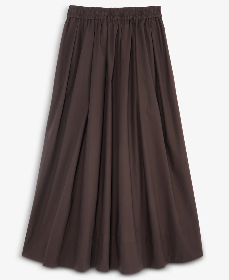 On 34th Women's Pull-On Cotton Poplin Midi Skirt