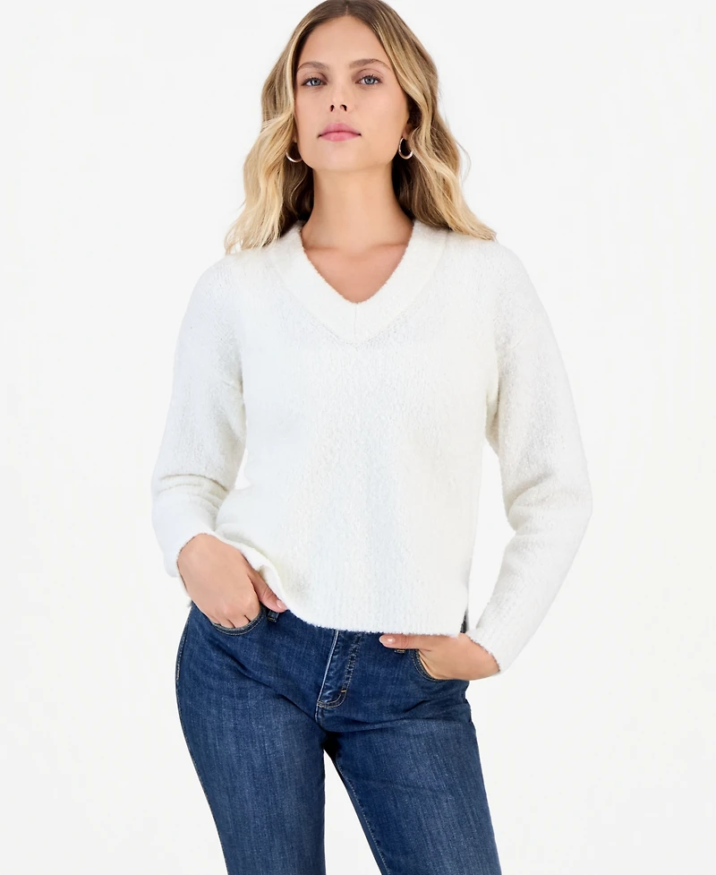 I.n.c. International Concepts Petite Boucle V-Neck Sweater, Macy's Exclusive