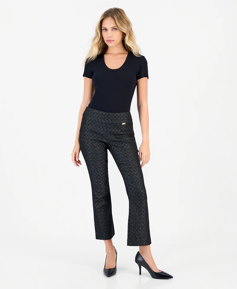 I.n.c. International Concepts Petite Jacquard Bootcut Pull-On Pants, Macy's Exclusive