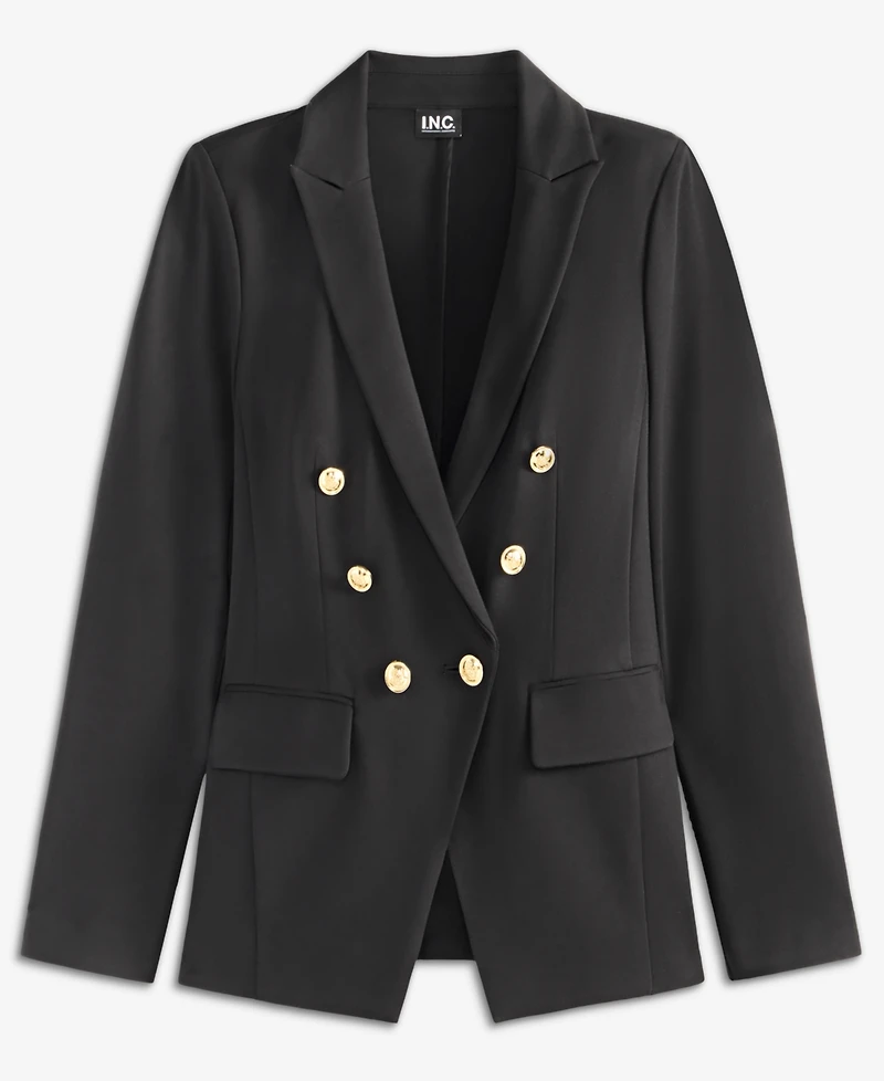 I.n.c. International Concepts Petite Double-Breasted Fitted Stretch Ponte Blazer, Macy's Exclusive