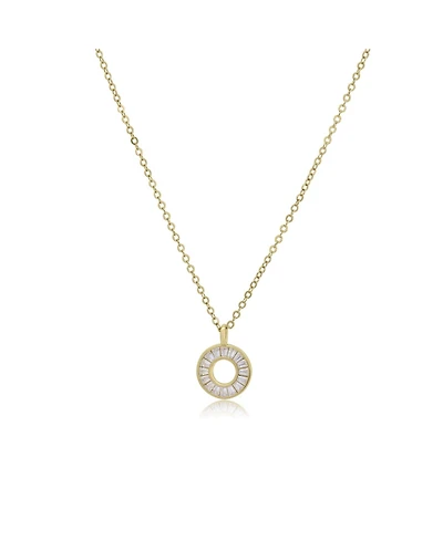The Lovery Baguette Cz Circle Necklace 14K Gold Plated Sterling Silver