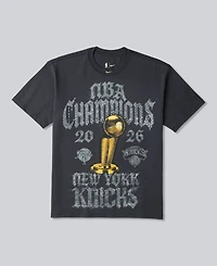 Nike Men's Gray New York Knicks 2026 Nba Champions Authentic Elevated Locker Room T-Shirt