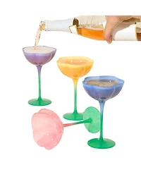 Uncommon Goods Fluted Tulip Glasses, Set of 4